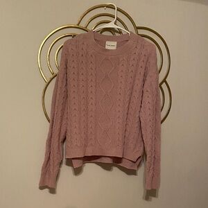 Pink Rose Dusty Pink Cable Knit Sweater